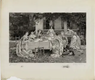 Five O'Clock Tea, by Morgan C. McIlhenney, ink, 1887