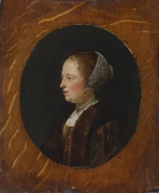 Portrait of a Woman in Profile, by Gerrit Dou, oil, 1637