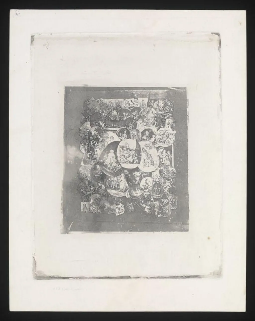 Exp. 670: Composite of oval portrait prints and engravings, by William Henry Fox Talbot, 13