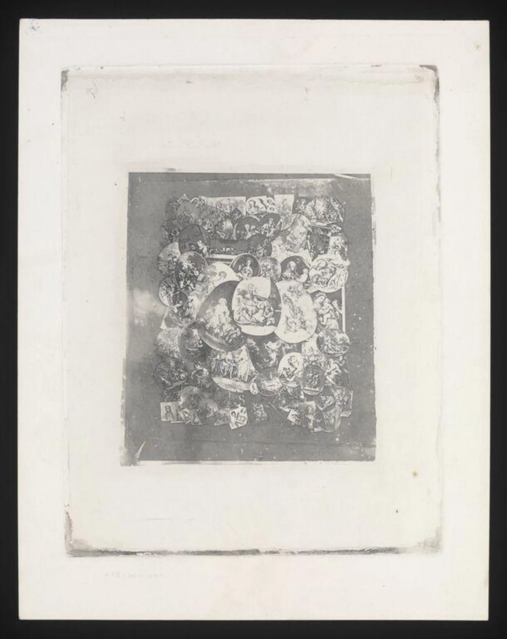Exp. 670: Composite of oval portrait prints and engravings, detail