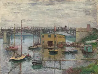 Bridge at Argenteuil on a Gray Day, by Claude Monet, oil, 1876