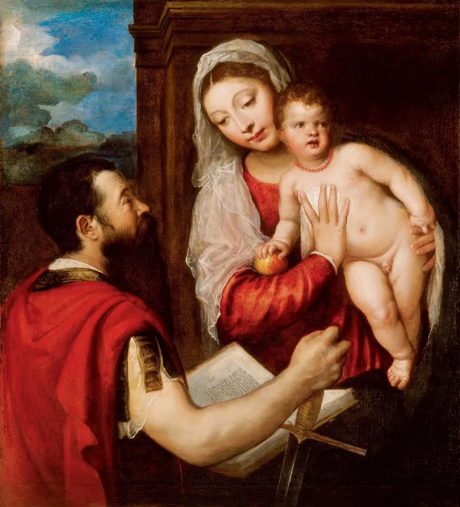 Virgin and Child with Saint Paul, by Titian, oil, 1540