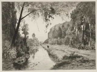 Canal at Pont Sainte-Maxence, by Maxime Lalanne, 1878