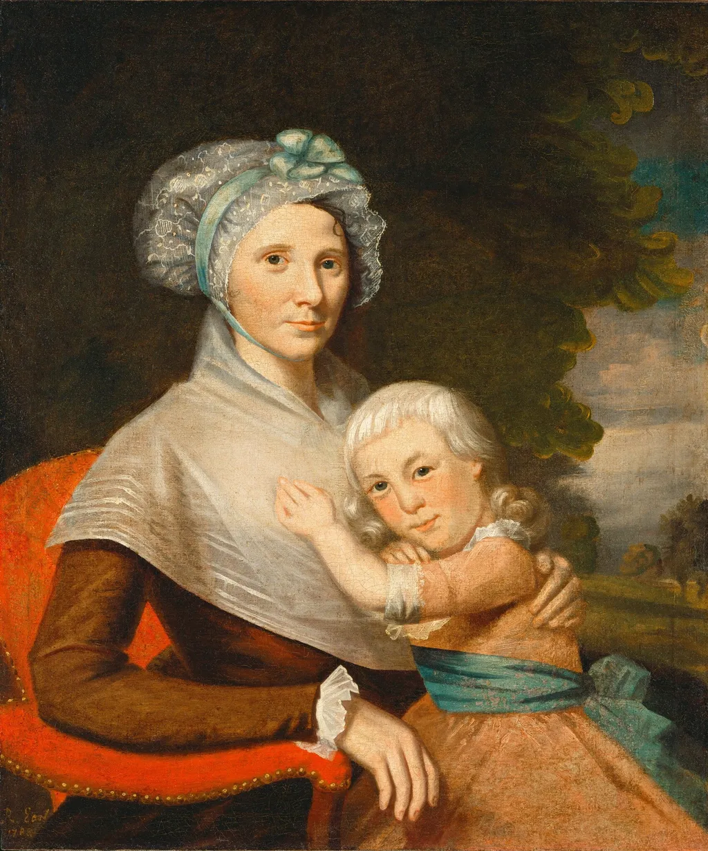 Martha Tennent Rogers (Mrs. David Rogers) and Her Son, probably Samuel Henry Rogers, by Ralph Earl, oil, 1788