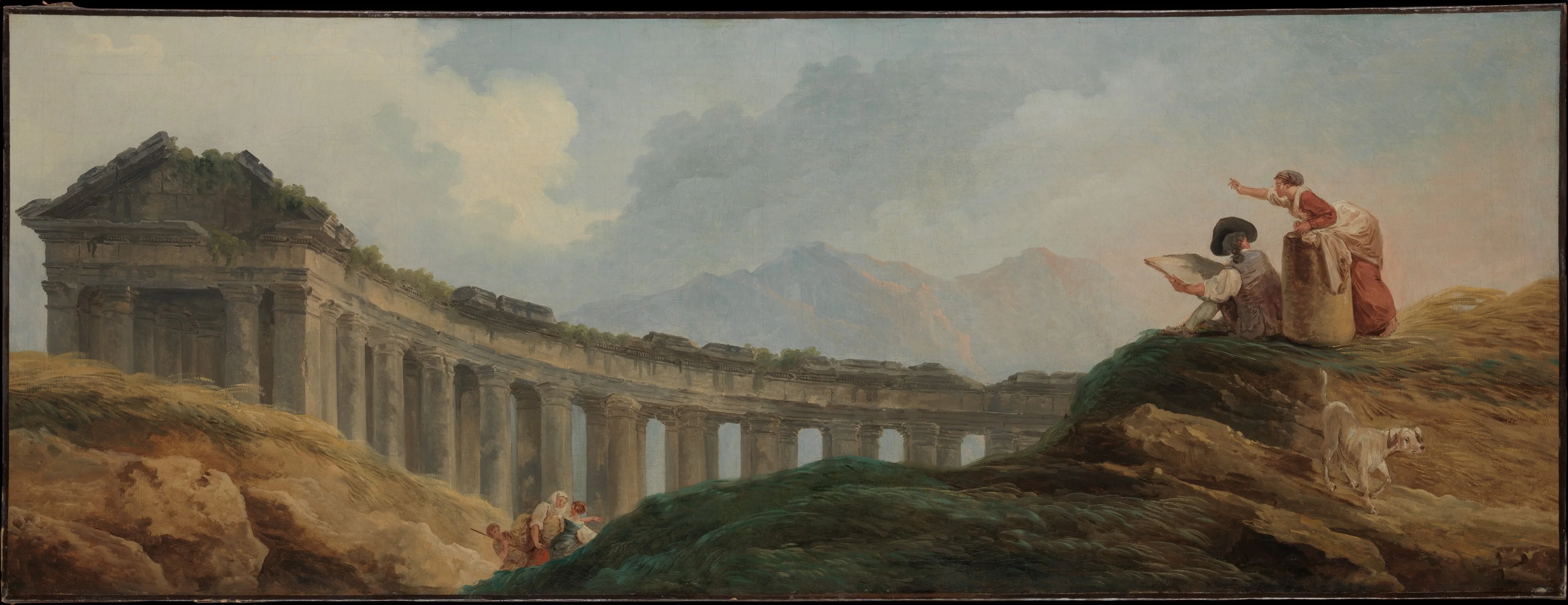A Colonnade in Ruins, detail