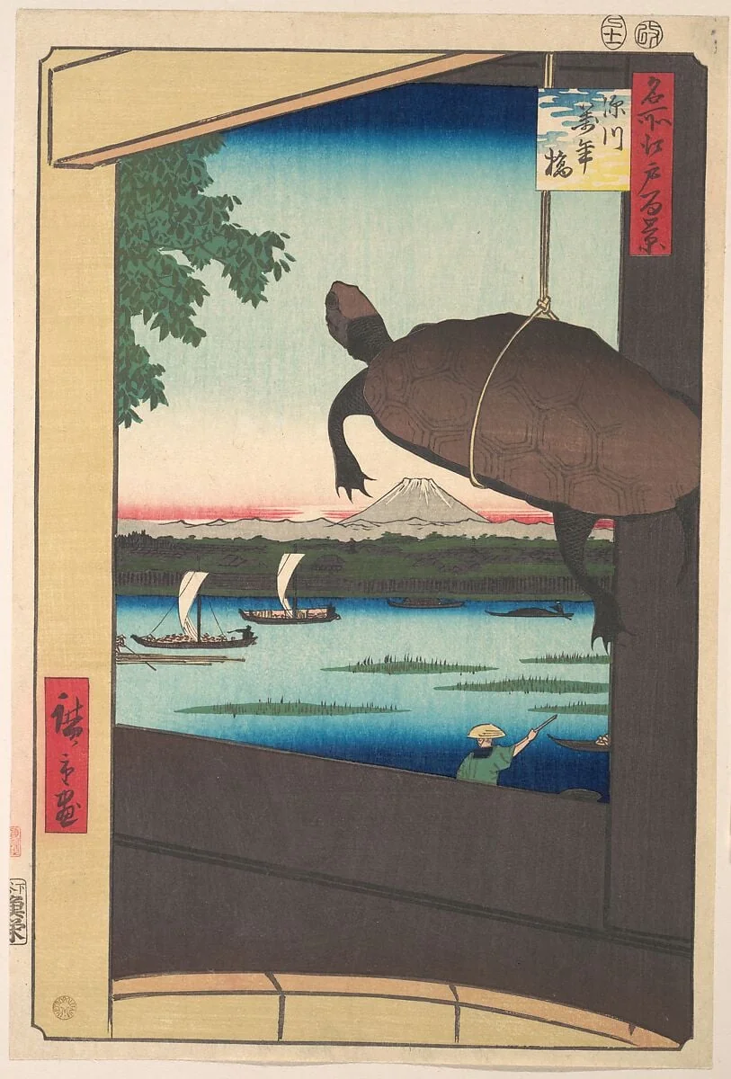 名所江戸百景 深川萬年橋|Mannen Bridge, Fukagawa, detail
