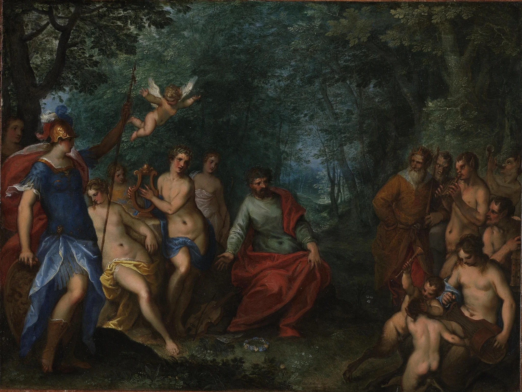 The contest of Apollo and Pan, detail