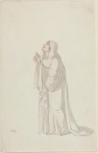 Antique Figure, by Thomas Rowlandson, ink, 1821