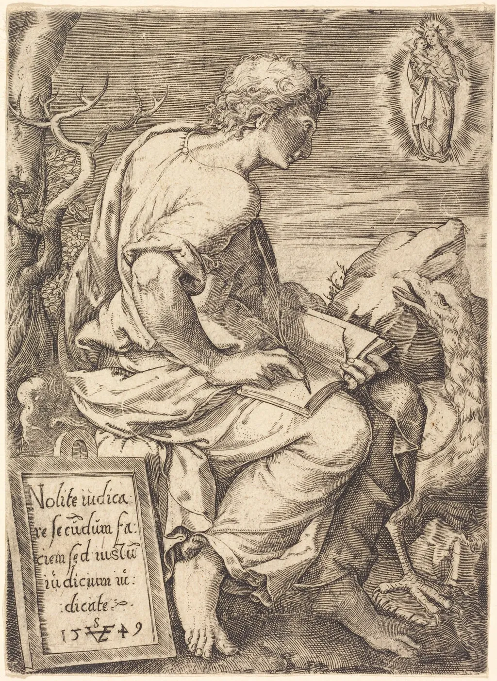 Saint John, by Johann Ladenspelder, ink, 1536