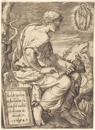 Saint John, by Johann Ladenspelder, ink, 1536