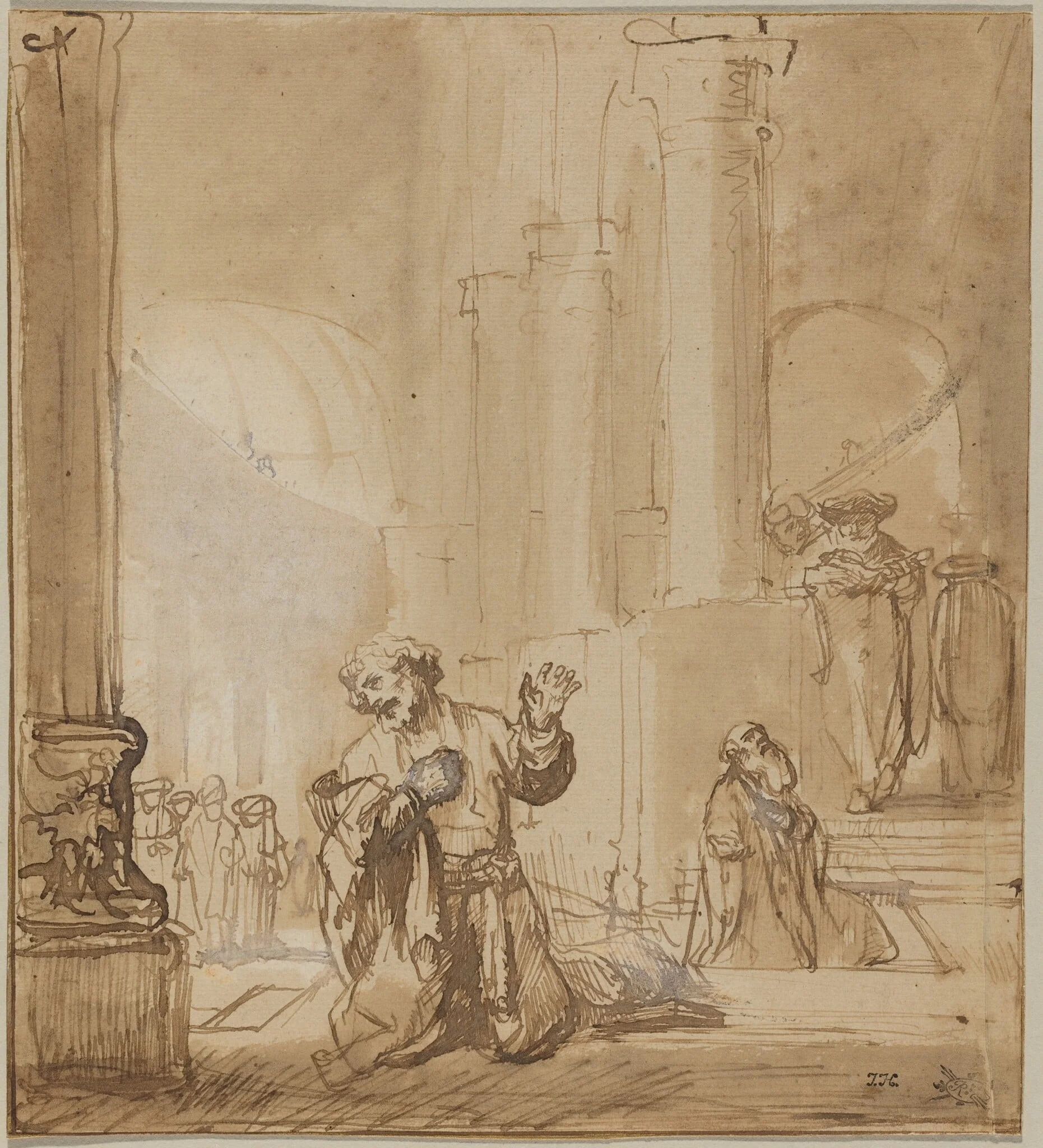 The Parable of the Publican and the Pharisee, detail