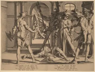 Beheading of the Roman Judge Papinian, by Willem van Swanenburgh, ink, 1606