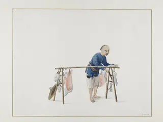 Man Selling Mutton, by Puqua, paint, 1790
