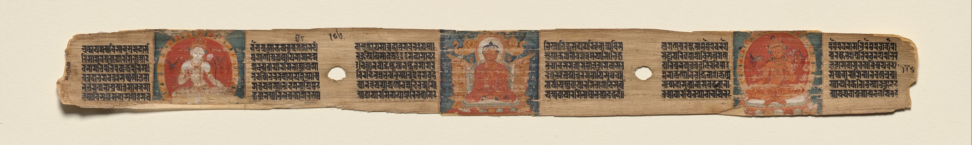 Text, folio 186 (recto), from a Manuscript of the Perfection of Wisdom in Eight Thousand Lines (Ashtasahasrika Prajnaparamita-sutra), detail