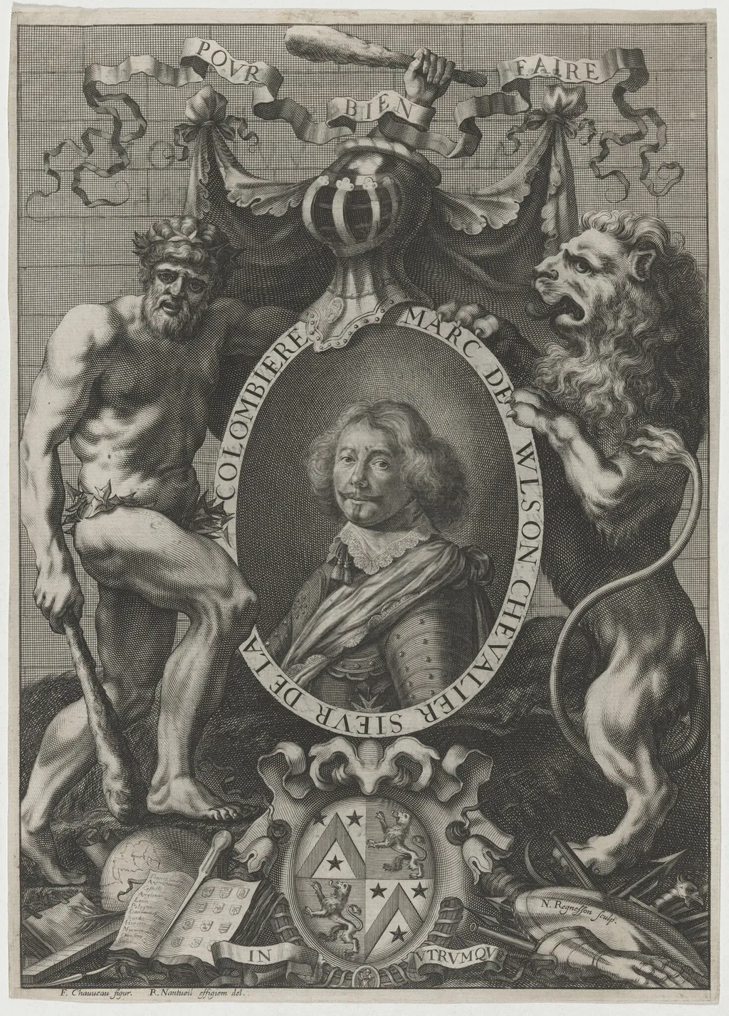Marc de Wilson, Chevalier Sieur de la Colombiere, by Nicolas Regnesson, ink, 1645