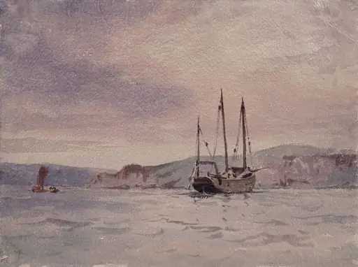 Coast Scene near Scarborough, by John Louis Petit, watercolor, 1830