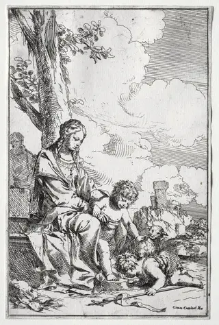 Holy Family with the Infant St. John, by Giulio I Carpioni, 1650