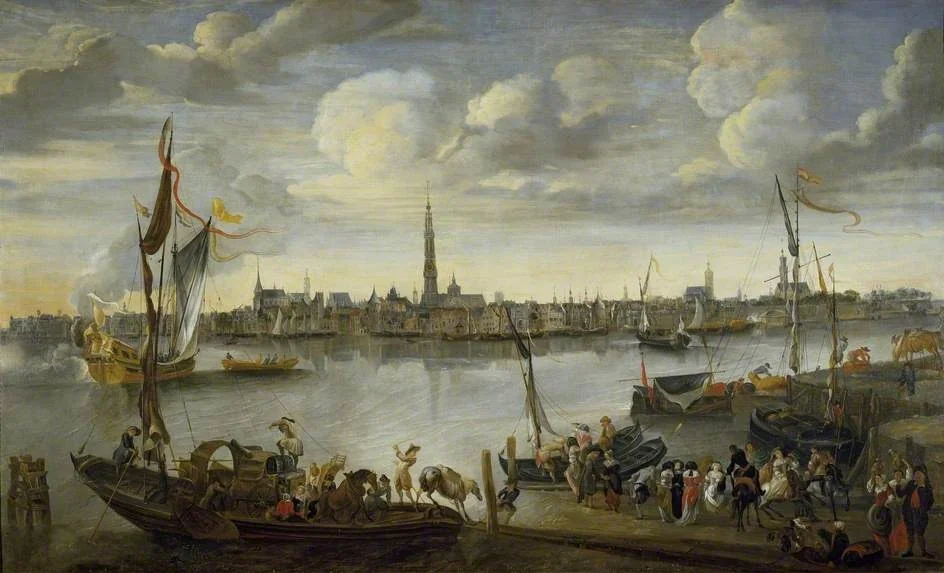 View of the Roads of Antwerp from the West Bank, detail
