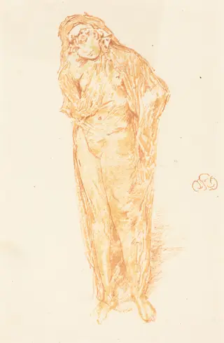Draped Figure, Standing, by James McNeill Whistler, ink, 1891