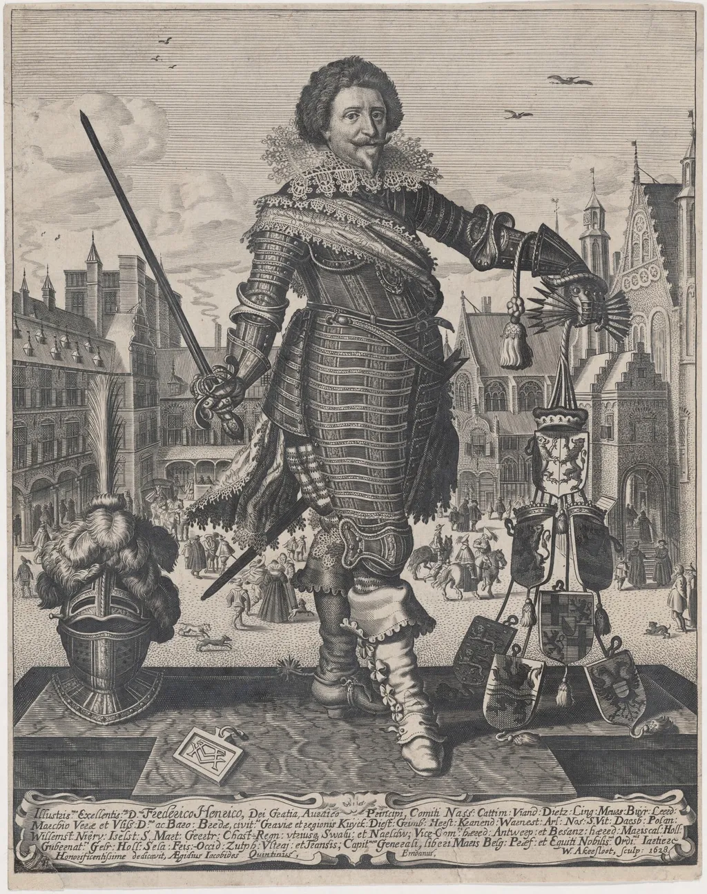 Frederick Henry, Prince of Orange, by Willem Outgertsz Akersloot, ink, 1628