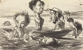 Les Tritons de la Seine, by Honoré Daumier, ink, 1864