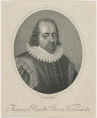 Francis Bacon, Baron Verulam, by William Ridley, ink, 1801