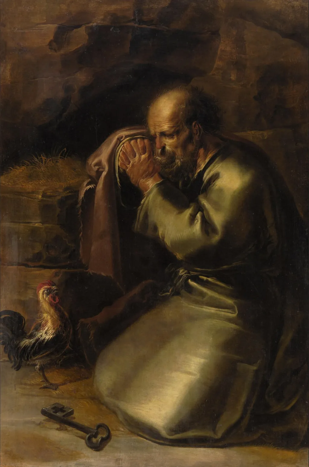 Denial of Saint Peter, by Jan van der Venne, oil, 1650