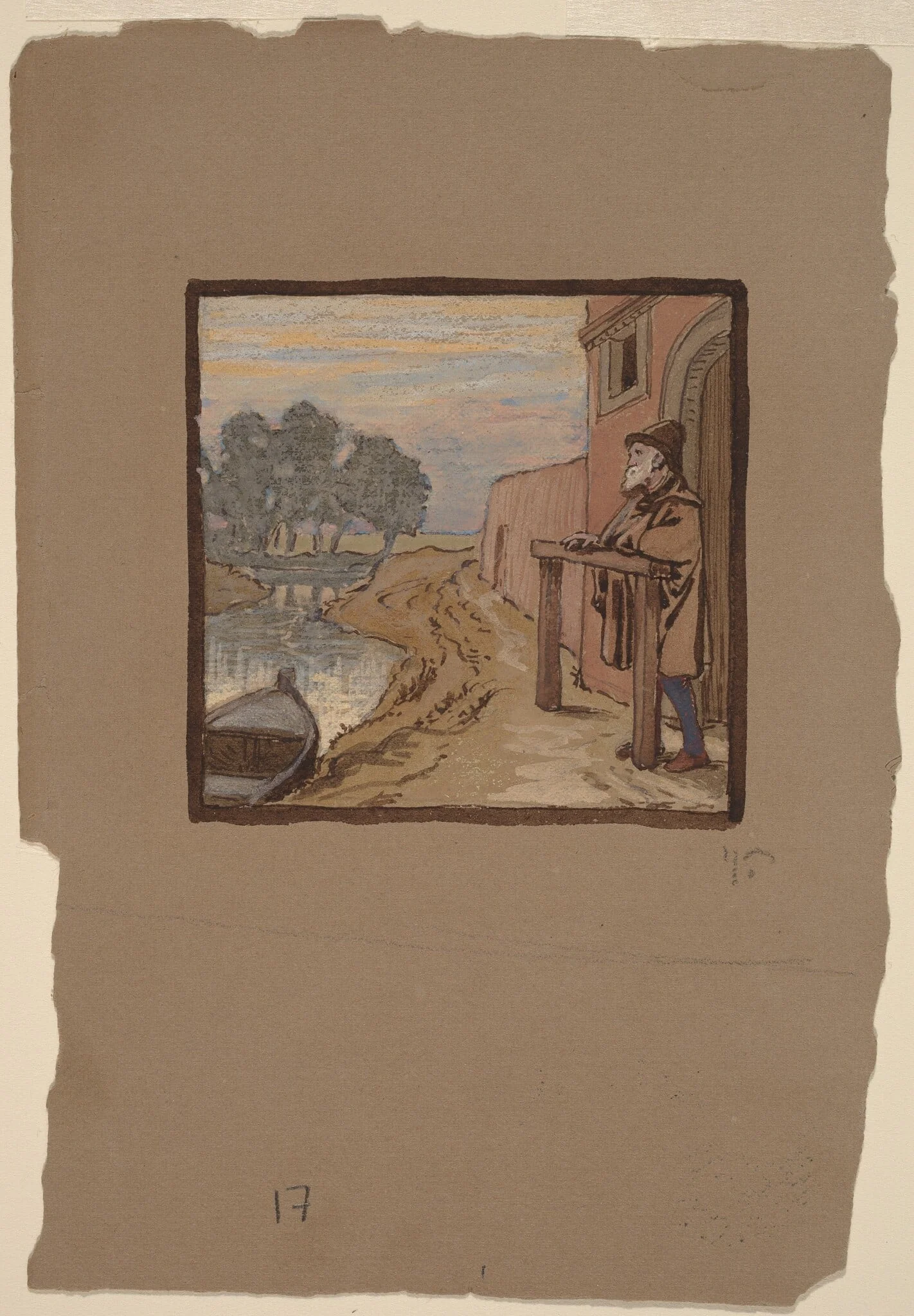 Old Man by a River, detail