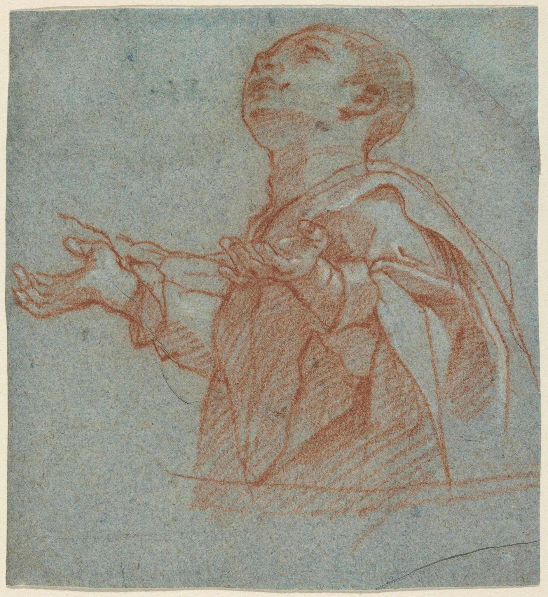 A Boy Gazing Upward in Adoration, detail