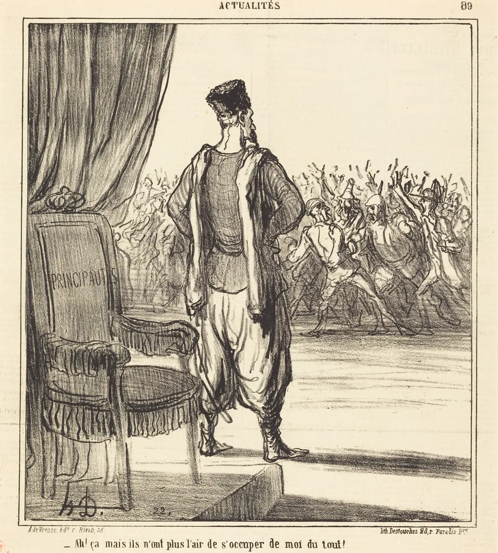 Ah! ça... ils n'ont plus l'air de s'occuper de moi, by Honoré Daumier, 1866