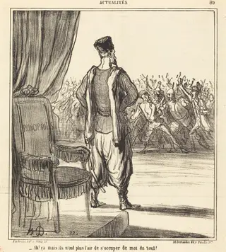 Ah! ça... ils n'ont plus l'air de s'occuper de moi, by Honoré Daumier, 1866