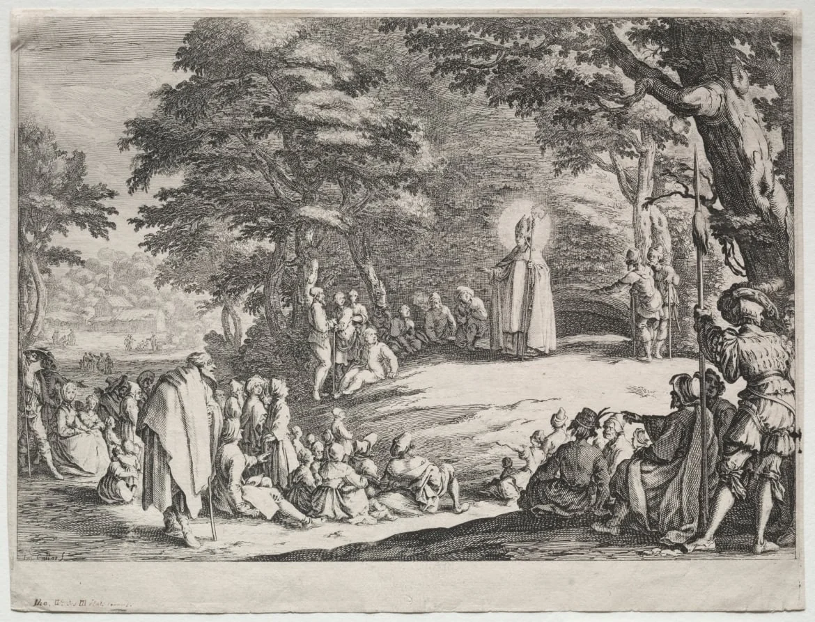 St. Amo Preaching in a Wood, detail