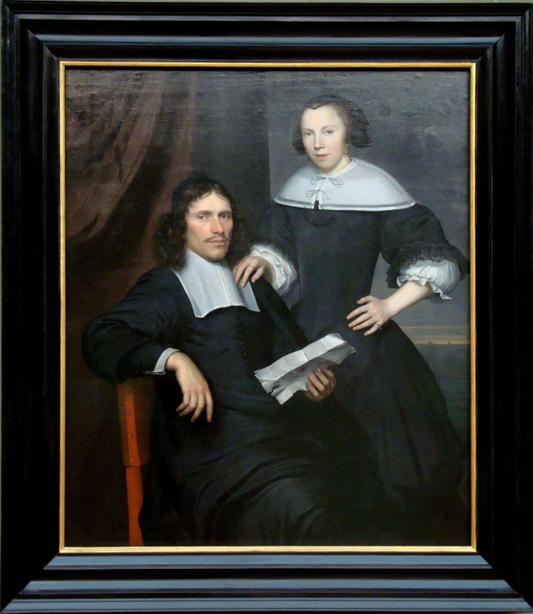 Portrait of an unknown couple, detail