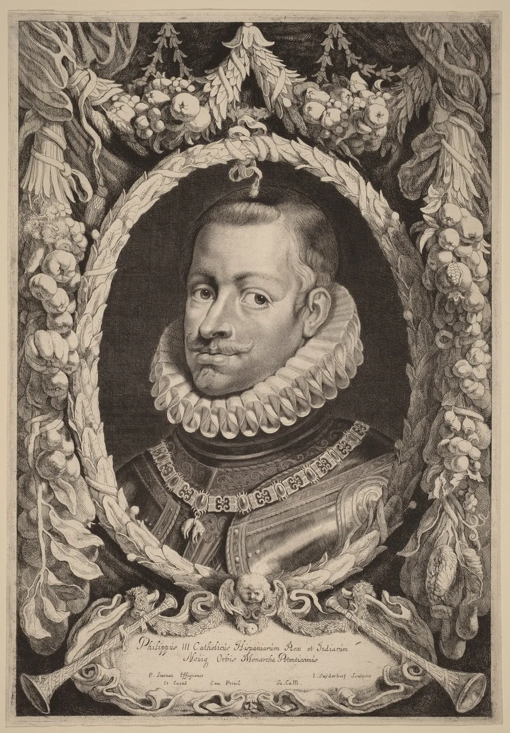 Philip III, King of Spain, by Jonas Suyderhoff, ink, 1650
