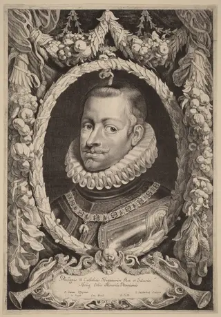 Philip III, King of Spain, by Jonas Suyderhoff, ink, 1650