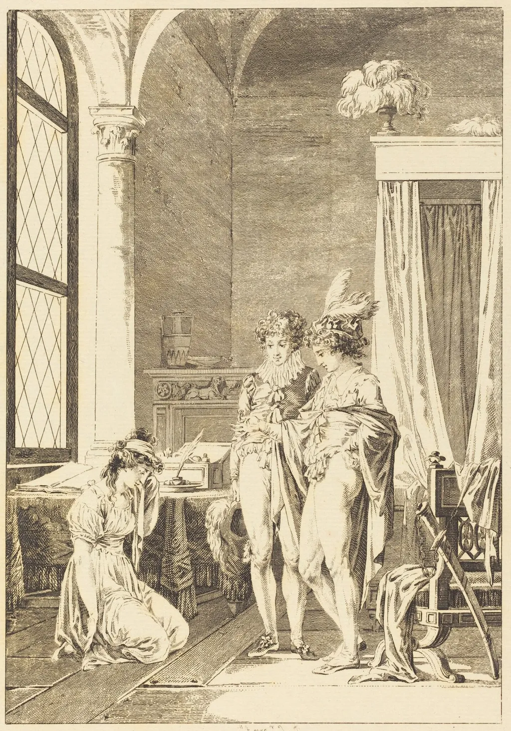 Joconde: Le pardon, by Philippe Triere, ink, 1786