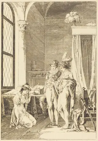 Joconde: Le pardon, by Philippe Triere, ink, 1786