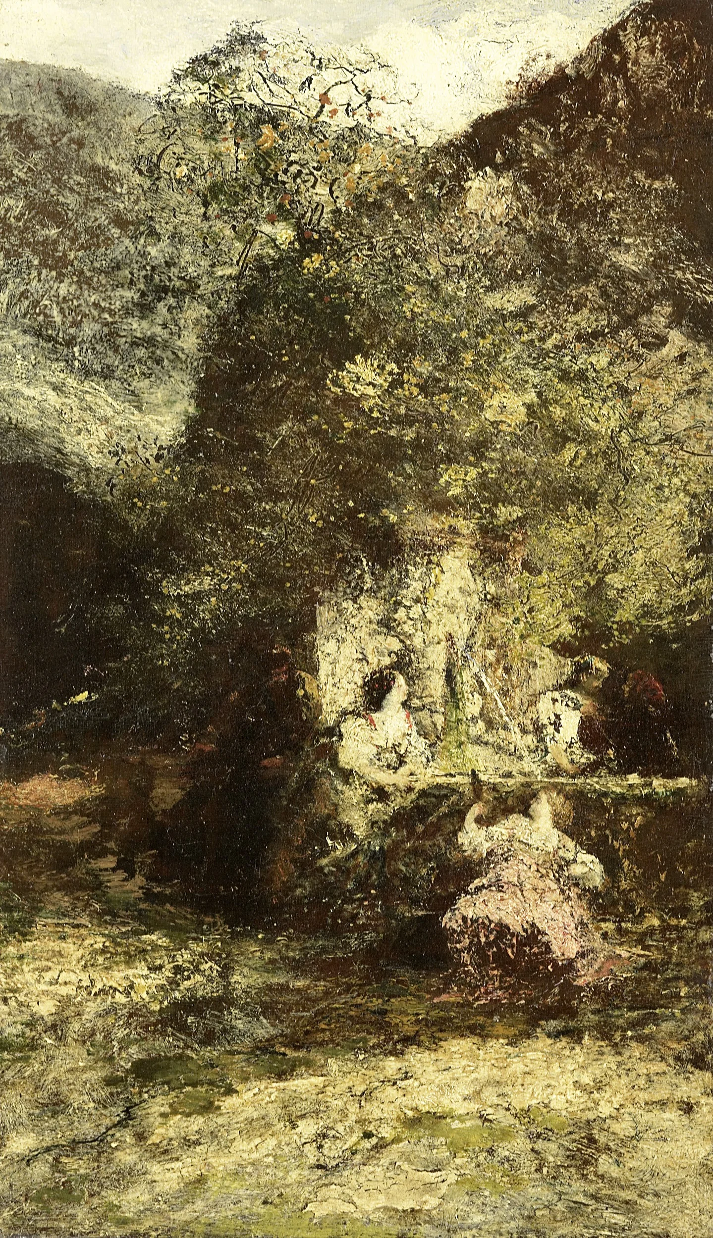 Figures near a Fountain, detail