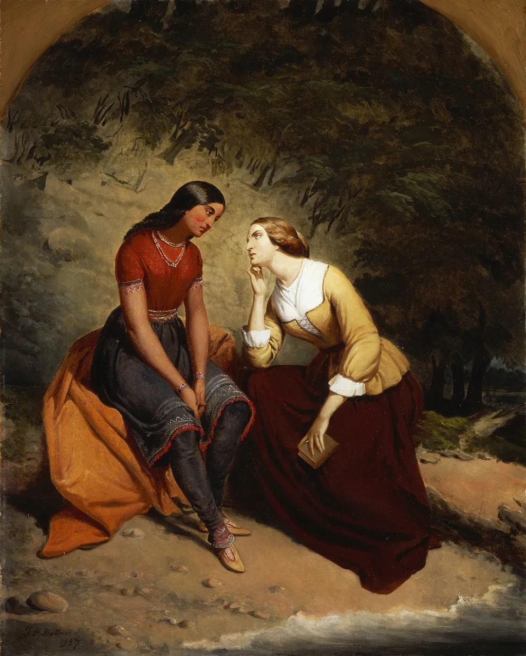 The Meeting of Hetty and Hist, by T. H. Matteson, oil, 1857