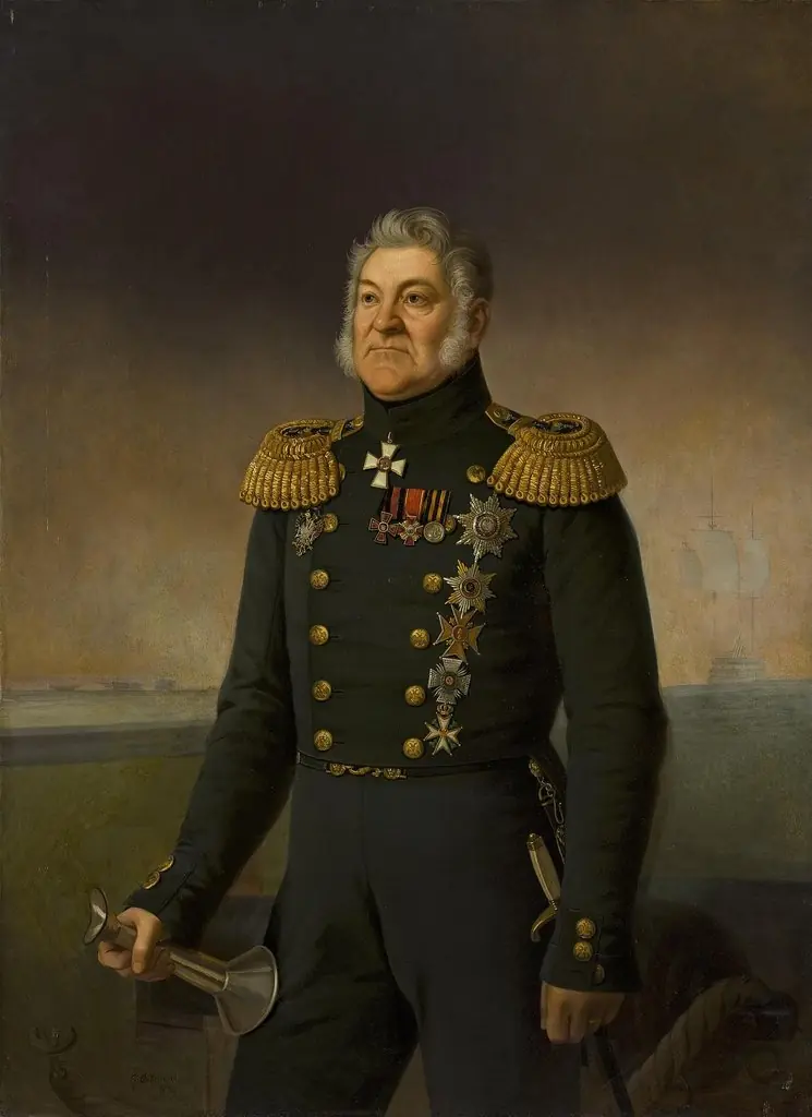 Portrait of Admiral Login Heiden, by Georg von Bothmann, oil, 1889