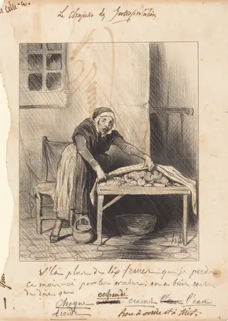 V'la plus de six francs que je perds..., by Honoré Daumier, ink, 1843