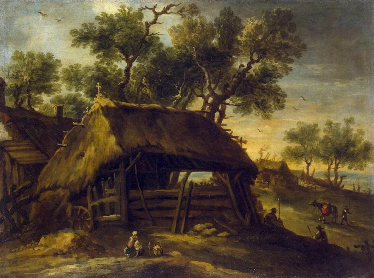 Landscape with Huts, detail