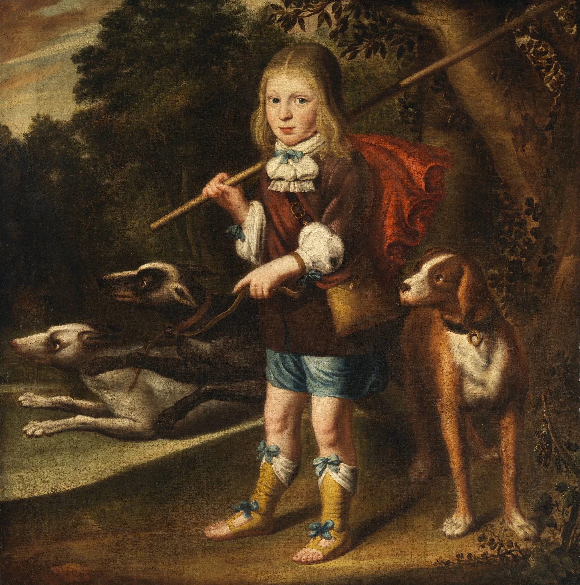Boy with Dogs, detail