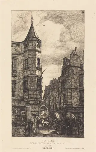 Tourelle, Rue de l'École de Médecine, 22, Paris, by Charles Meryon, ink, 1861
