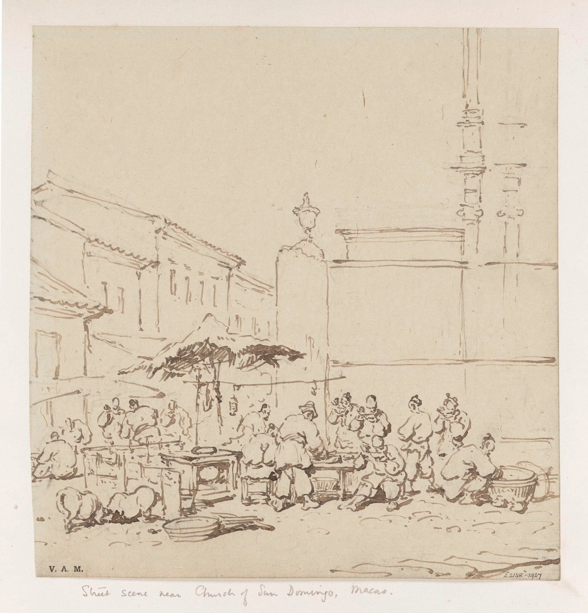 The market outside the church of San Domingos, Macau, detail