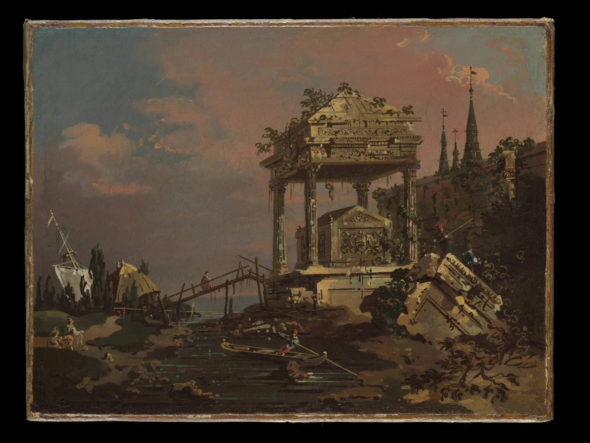 Imaginary View with a Tomb by the Lagoon, detail