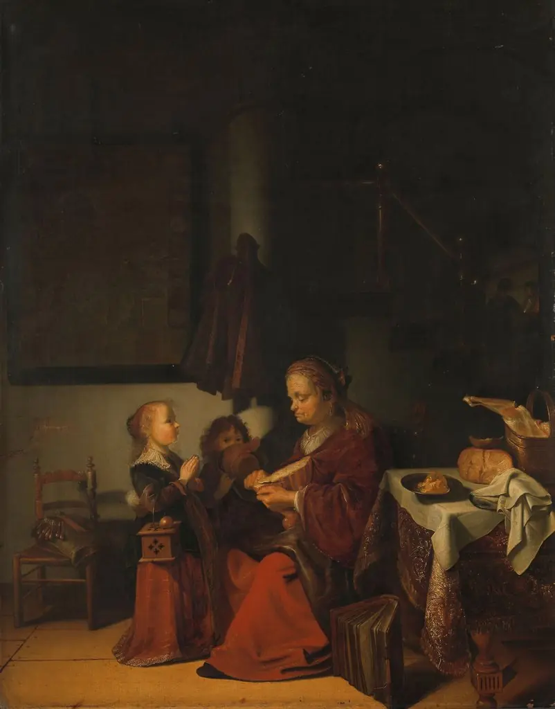 Breakfast, by Karel Slabbaert, oil, 1650
