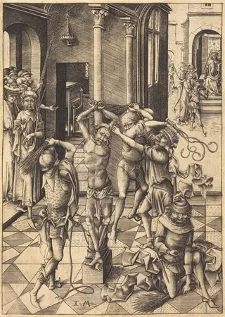 The Flagellation, by Israhel van Meckenem, ink, 1480