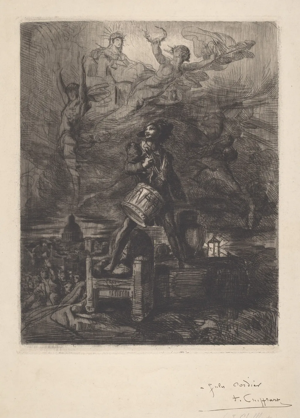 La France Libératrice, by François-Nicolas Chifflart, ink, 1859
