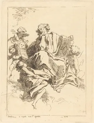 Saint Luke, by Jean Honoré Fragonard, ink, 1762